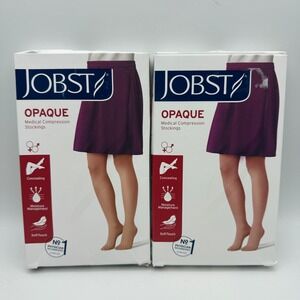 JOBST OPAQUE Medical Compression Stockings Natural Medium 15-20 mmHg Knee Petite